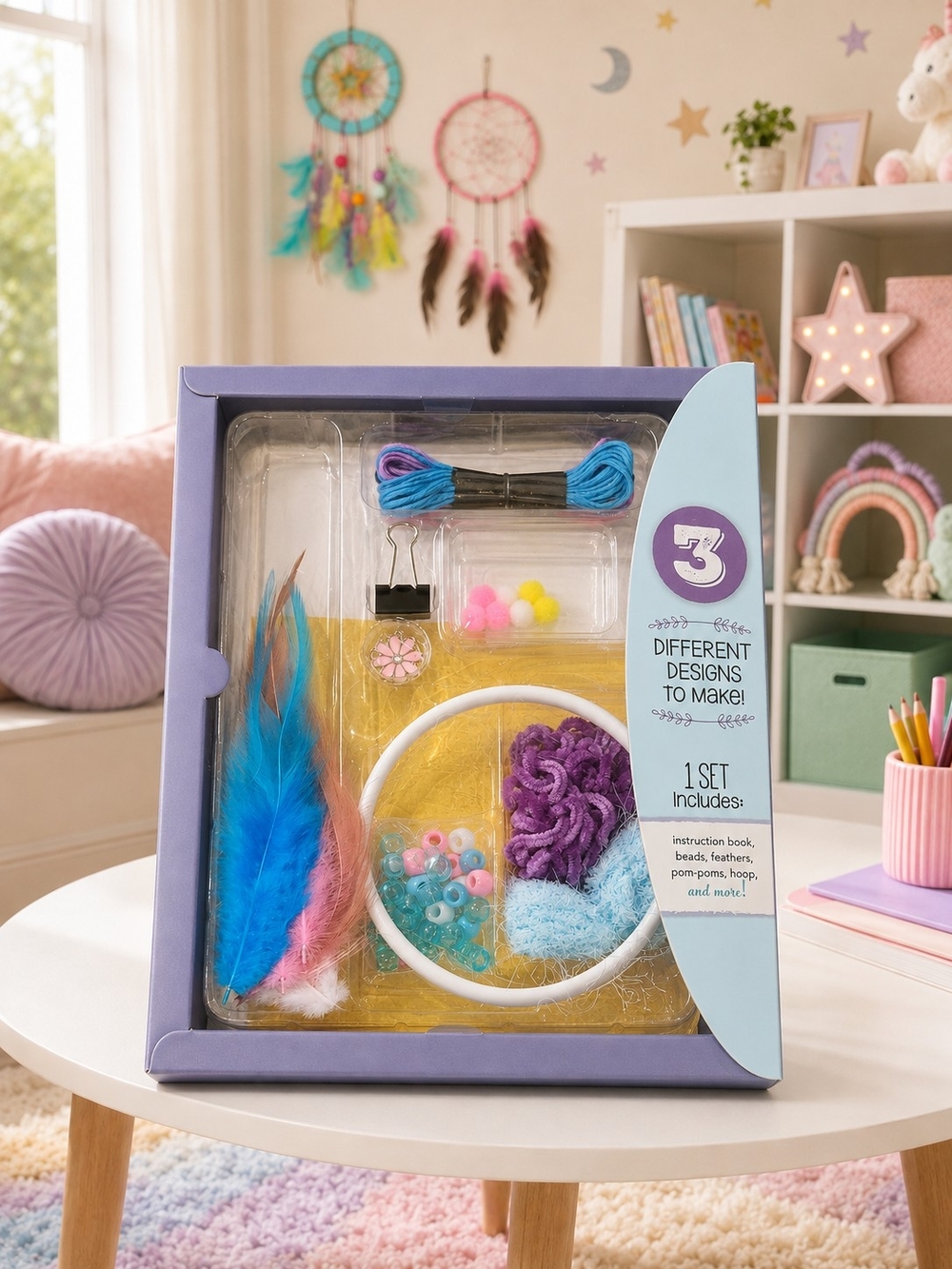 Kids Craft Dreamcatcher Kit — Purple & Blue